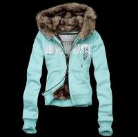 dames abercrombie fitch fur hooded outwear zip 1892 ny powder blauw Winkel Breda fgwc7904